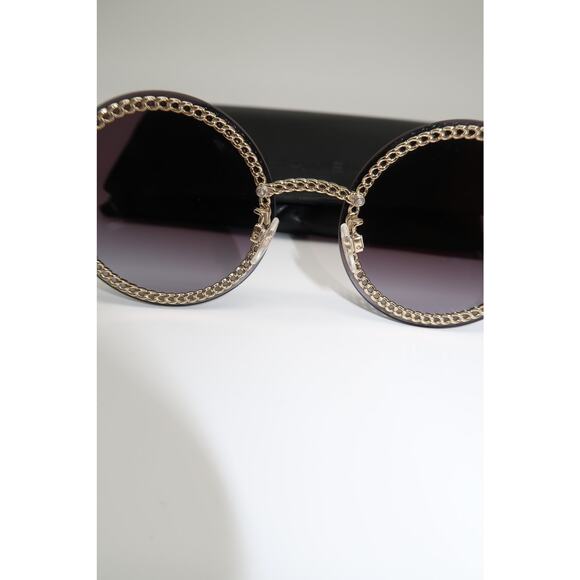 Chanel CH4245 Triple Chain Round Sunglasses Black - Picture 8 of 12